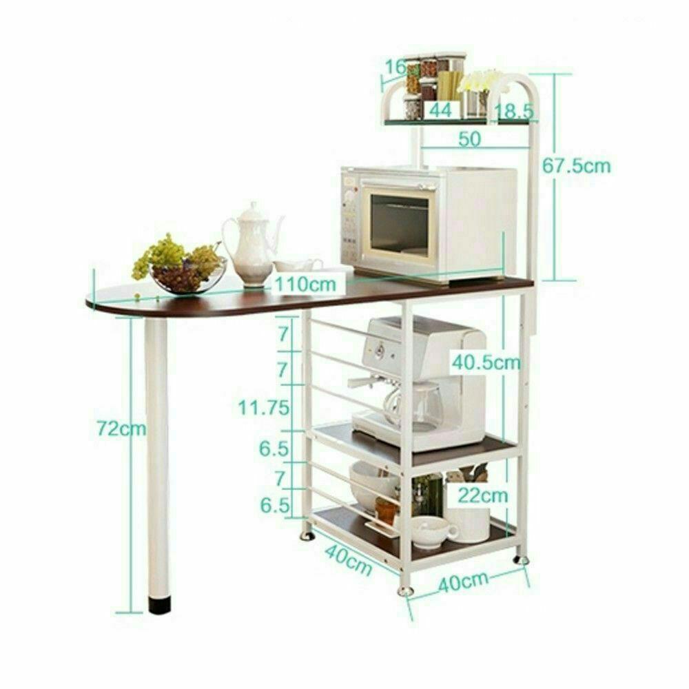 Dining Table with Attached Multipurpose Kitchen Shelf, Furniture & Home