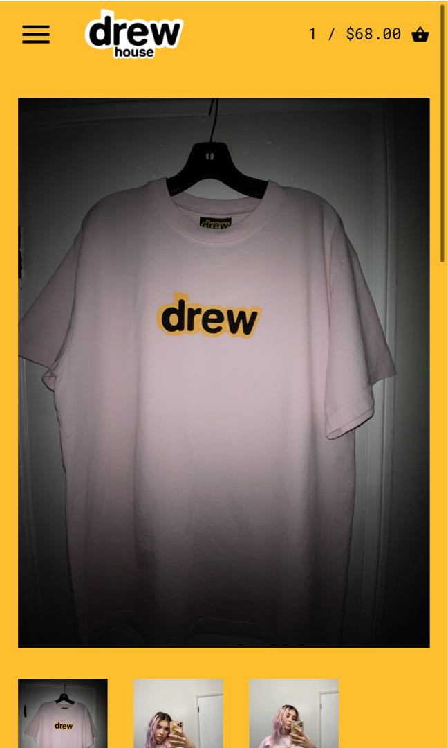 Drew House Secret SS Tee Pale Pink, Men's Fashion, Clothes ...
