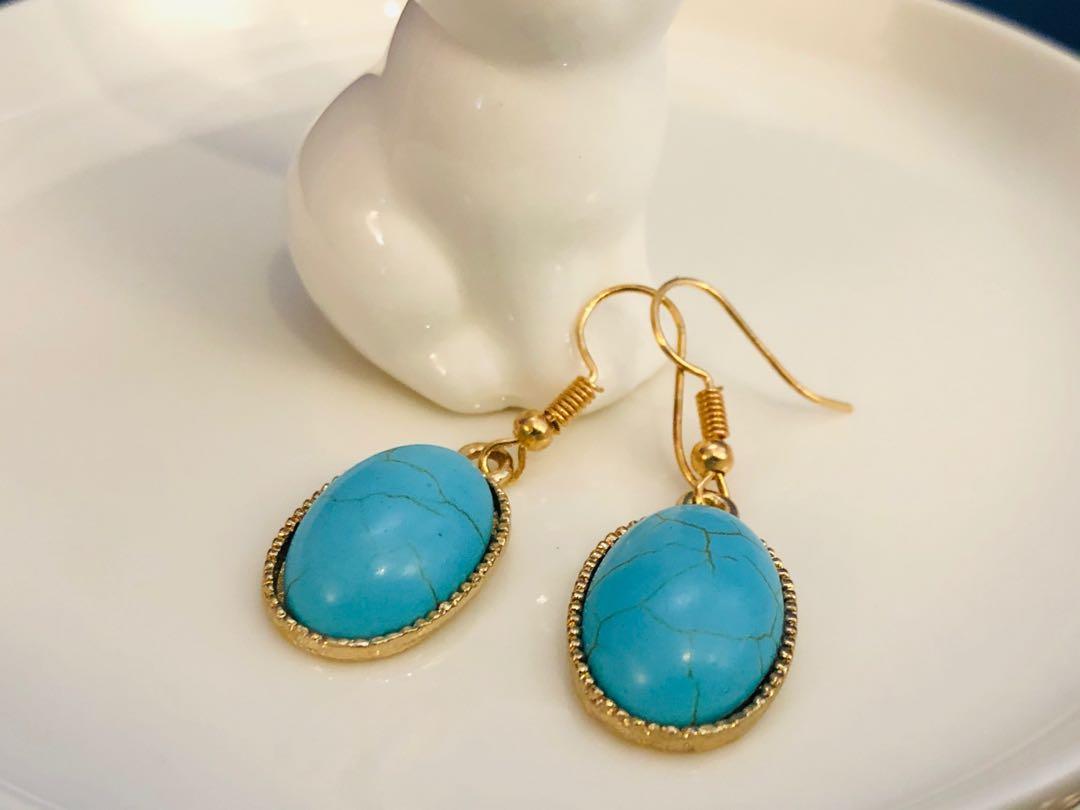 Earrings Turquoise Marble Women s Fashion Jewelry Organisers
