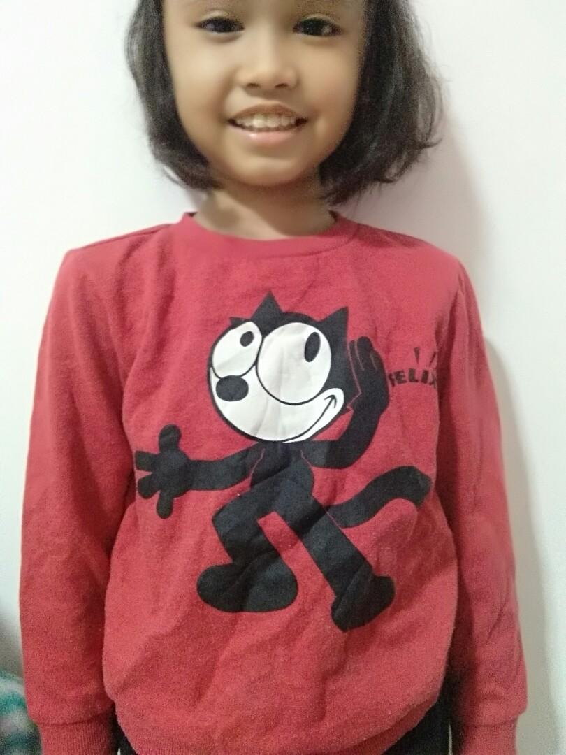 Felix The Cat Sweatshirt Kids Babies Kids Babies Kids Fashion on Carousell