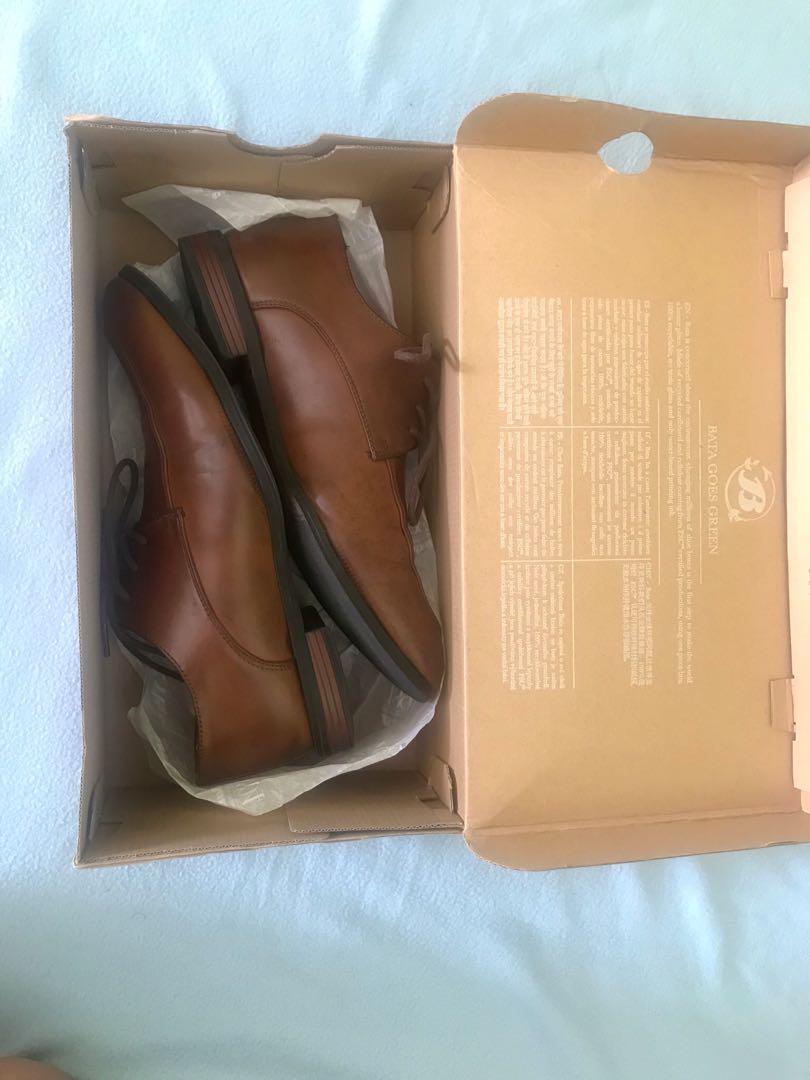 bata leather formal shoes