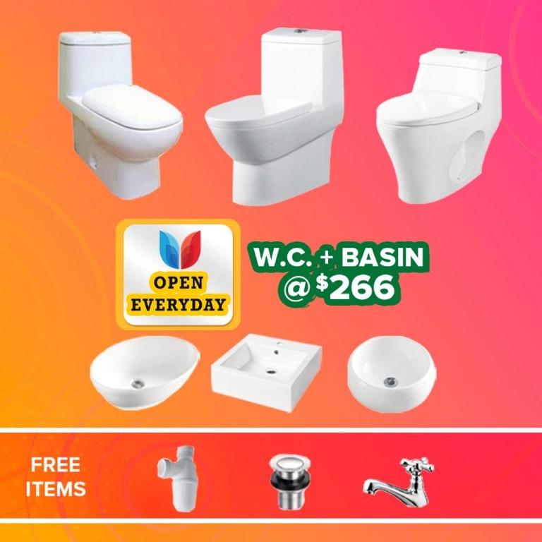 Great Value Toilet Bowl Plus Basin promotion package at only 266, Everything Else on Carousell