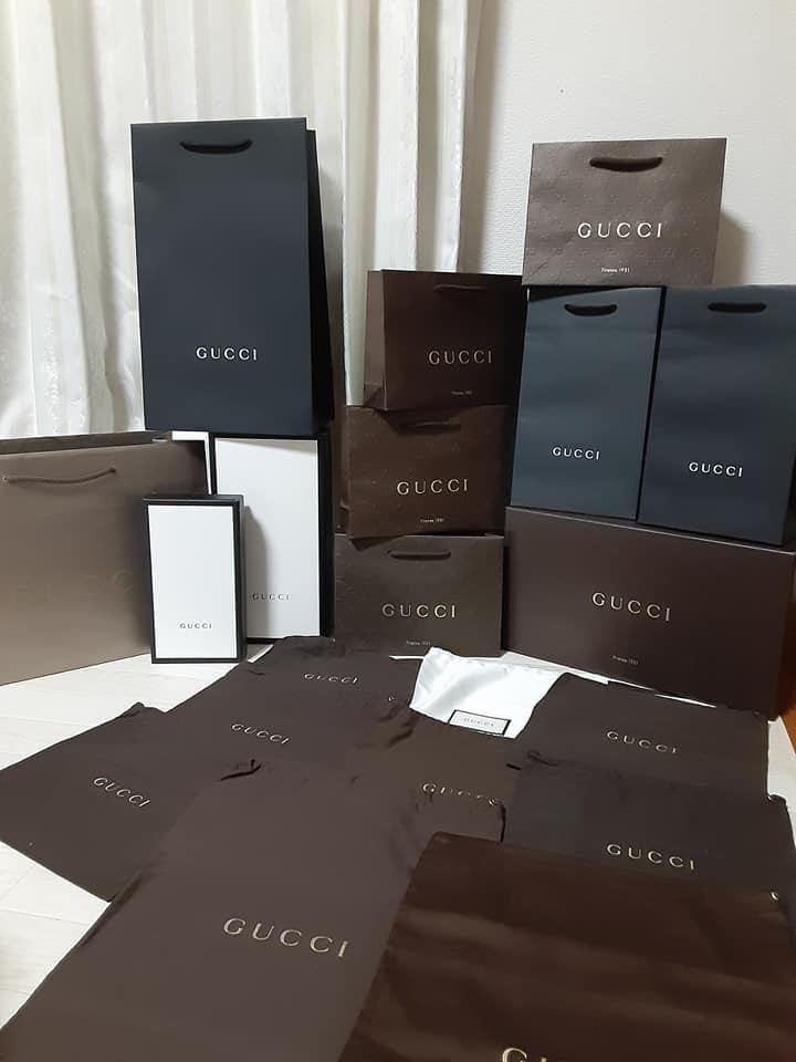Gucci paper bag box, Luxury, Bags & Wallets on Carousell