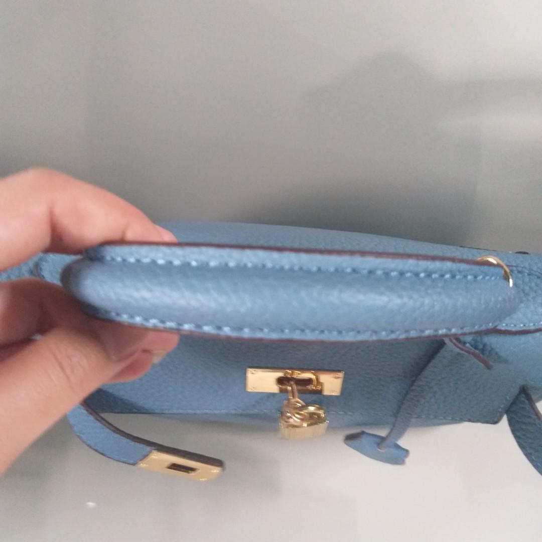 Hermes Kelly 28 Handbag CC75 Blue Jean Togo SHW