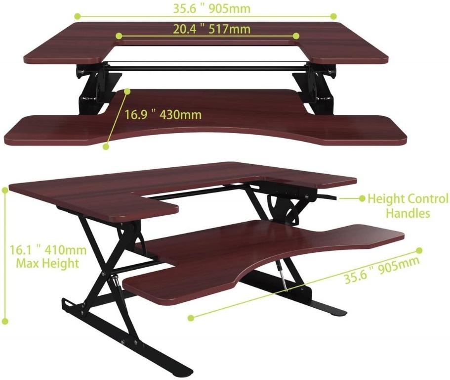 Hot Halter Standing Desk Ed 700 Preassembled Height Adjustable Desk Sit Stand Elevating Tabletop Desktop Black Everything Else On Carousell