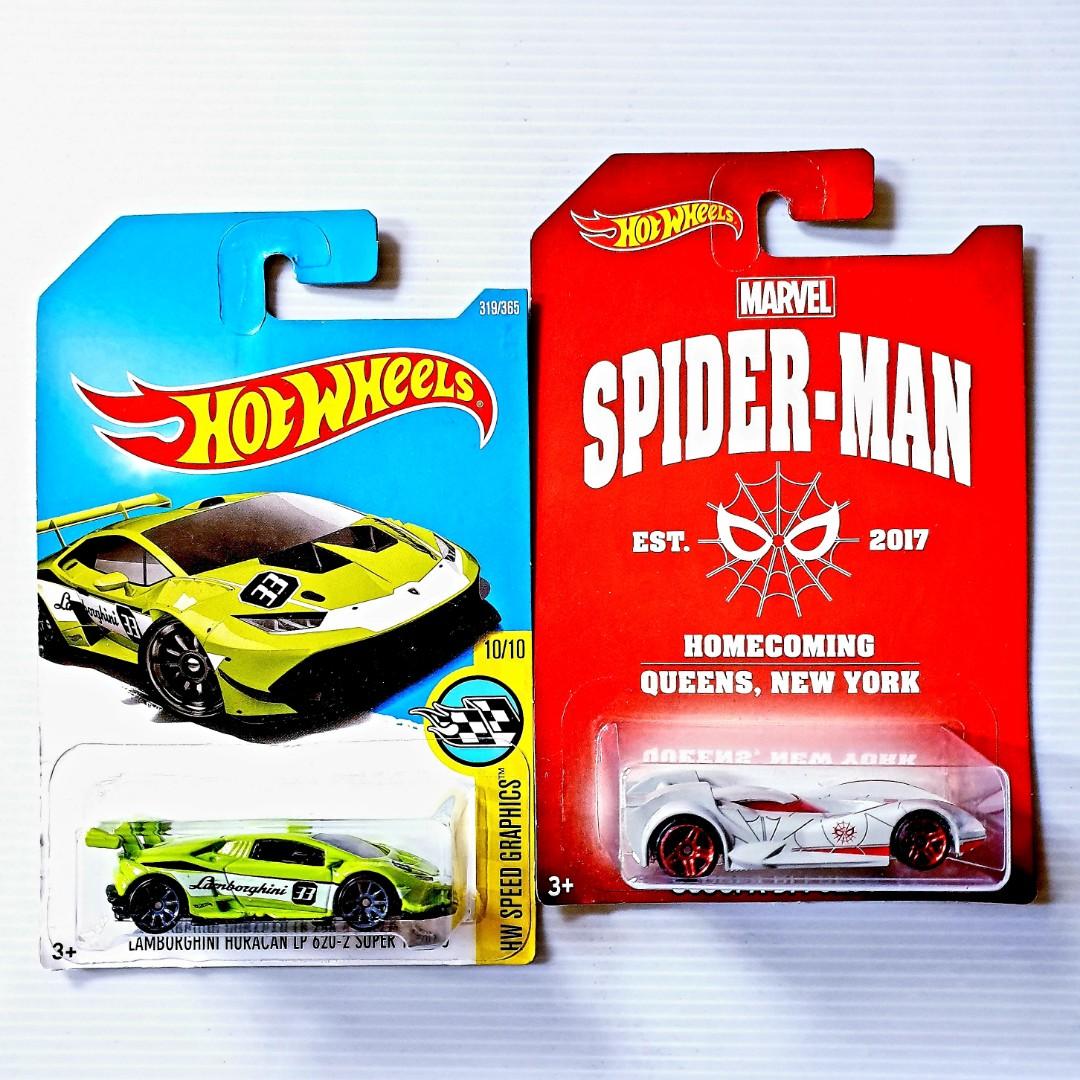 Hot Wheels Marvel Spider-Man  Homecoming Queens New York Scoopa Di  Fuego, Lamborghini Huracan LP 620-2 Super Trofeo Hotwheels Speed Graphics,  Hobbies & Toys, Toys & Games on Carousell