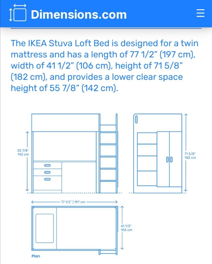 Ikea Stuva Loft Bed, Furniture & Home Living, Furniture, Bed Frames