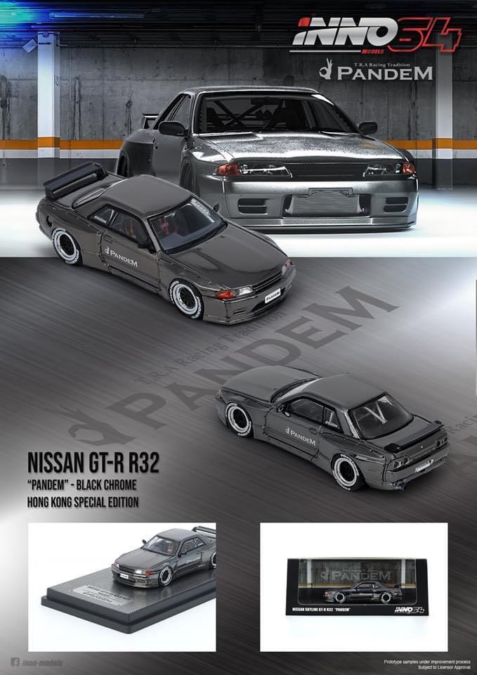 Inno64 Nissan Skyline GT-R R32 Pandem Black Chrome Hong Kong