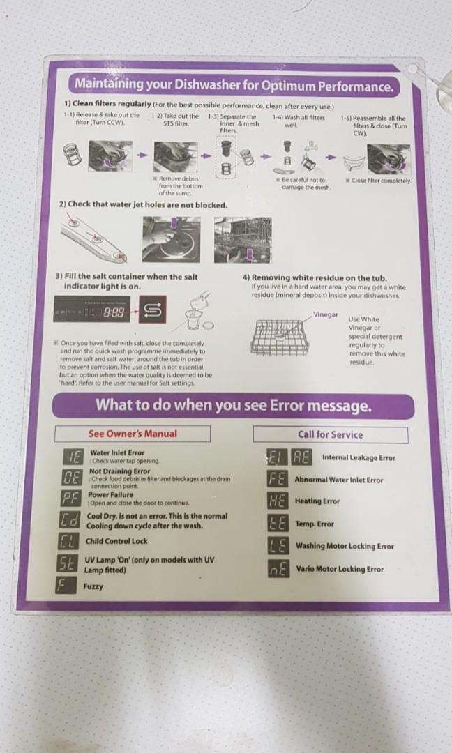 Lg Dishwasher Lg D1452wf Home Appliances Cleaning Laundry On Carousell