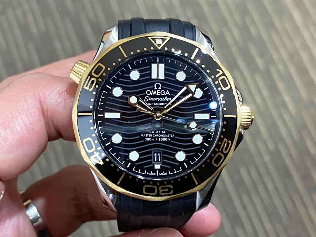 Omega seamaster 300 yellow hot sale gold