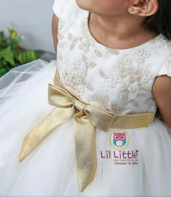 Gaun hotsell gold white