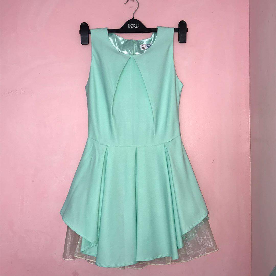 pink and green cocktail dress