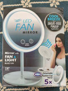Mirror with fan and light (touch screen mirror)