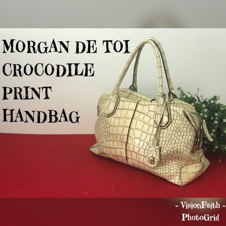 MORGAN DE TOI LEATHER CROCODILE PRINT HANDBAG Women s Fashion Bags Wallets Purses Pouches on Carousell