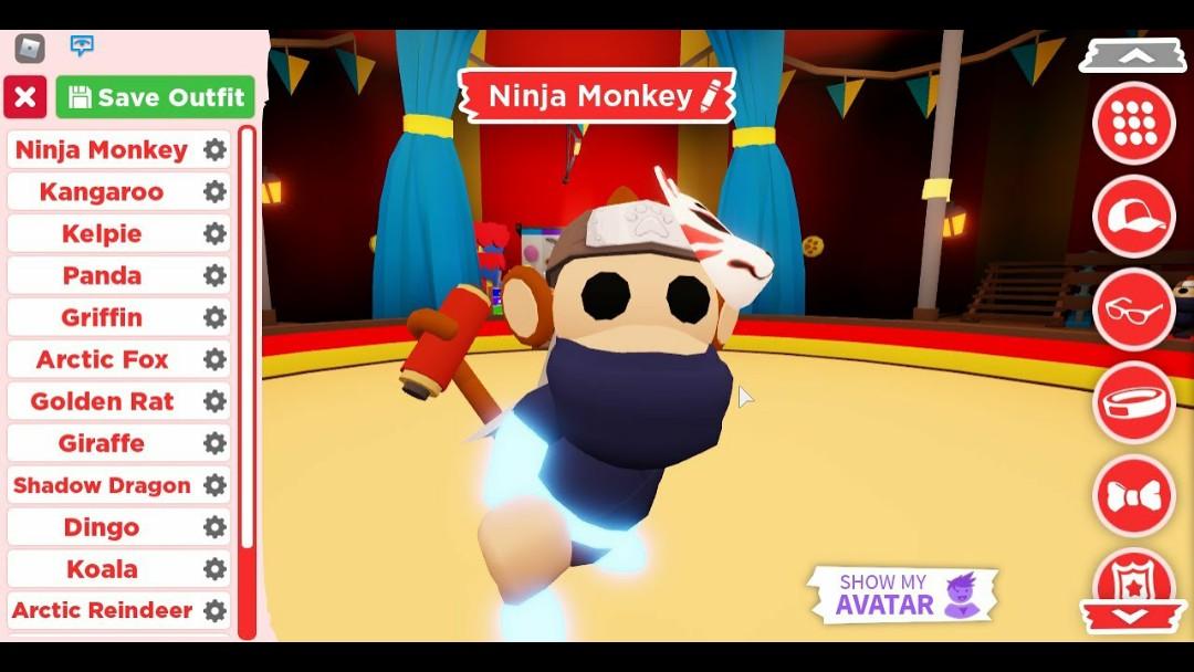 Neon Ninja Monkey Roblox Adopt Me Toys Games Video Gaming