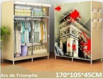 New Korean cloth wardrobe simple wardrobe storage closet hanging wardrobe reinforcement combination steel frame storage -intl