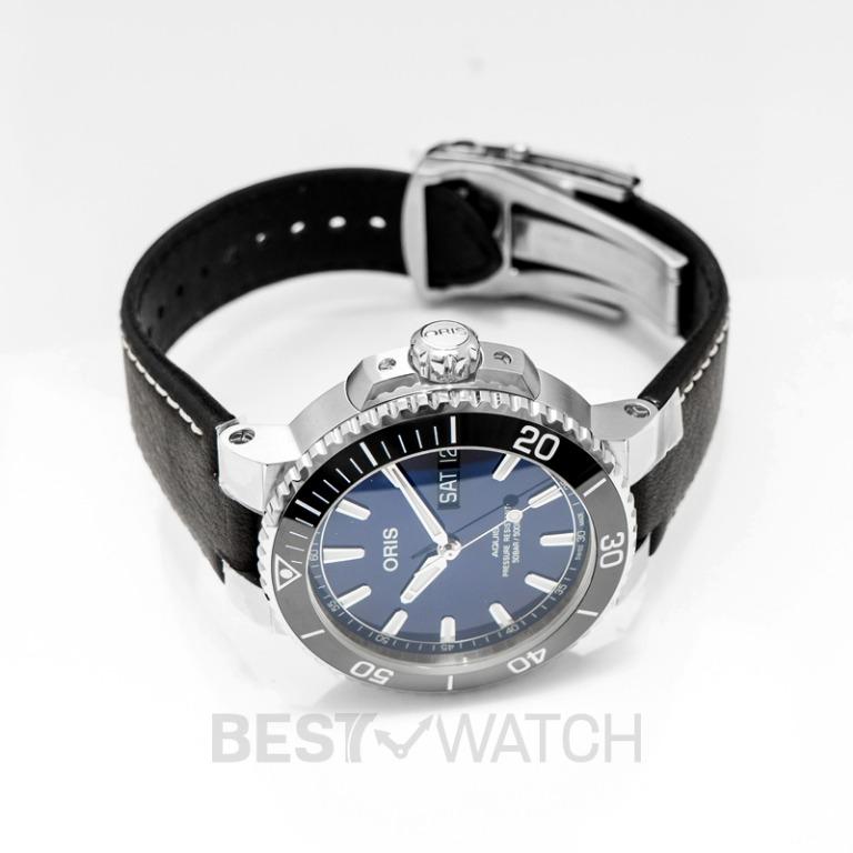 Oris aquis 2025 date leather strap