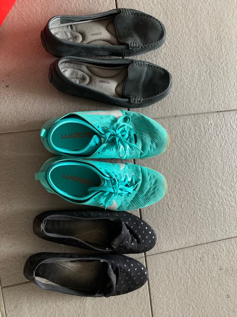 3 pairs of Nike, Aerosoles, Rockport 