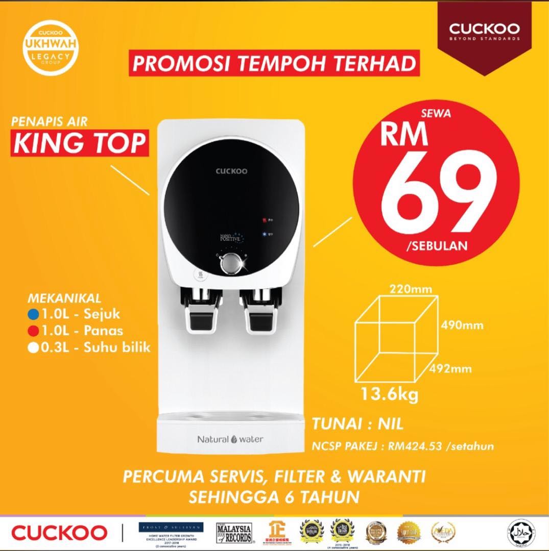 Penapis Air Cuckoo Kingtop Rm69 Free Pemasangan Satu Malaysia Kitchen Appliances On Carousell