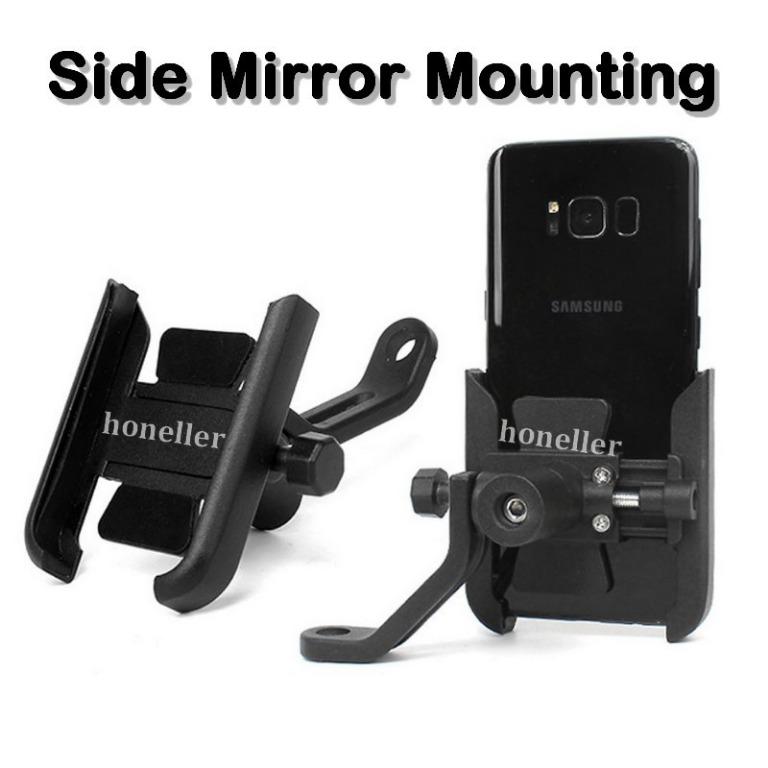 motorcycle mirror mount phone holder