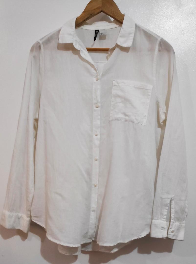 Pre-loved White Long Sleeves Polo ...