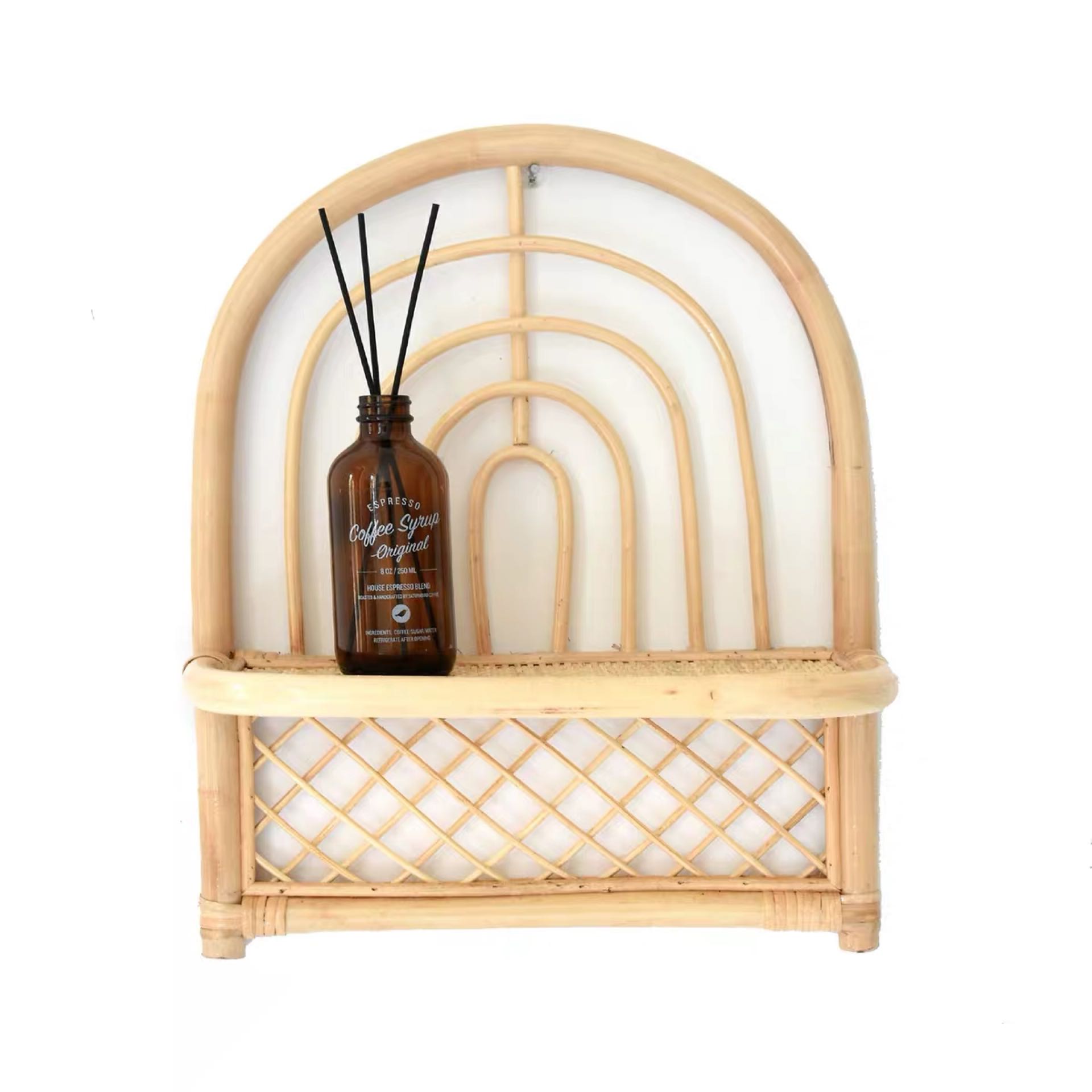 Rattan Arc Wall Shelf, Furniture, Home Decor, Others on Carousell