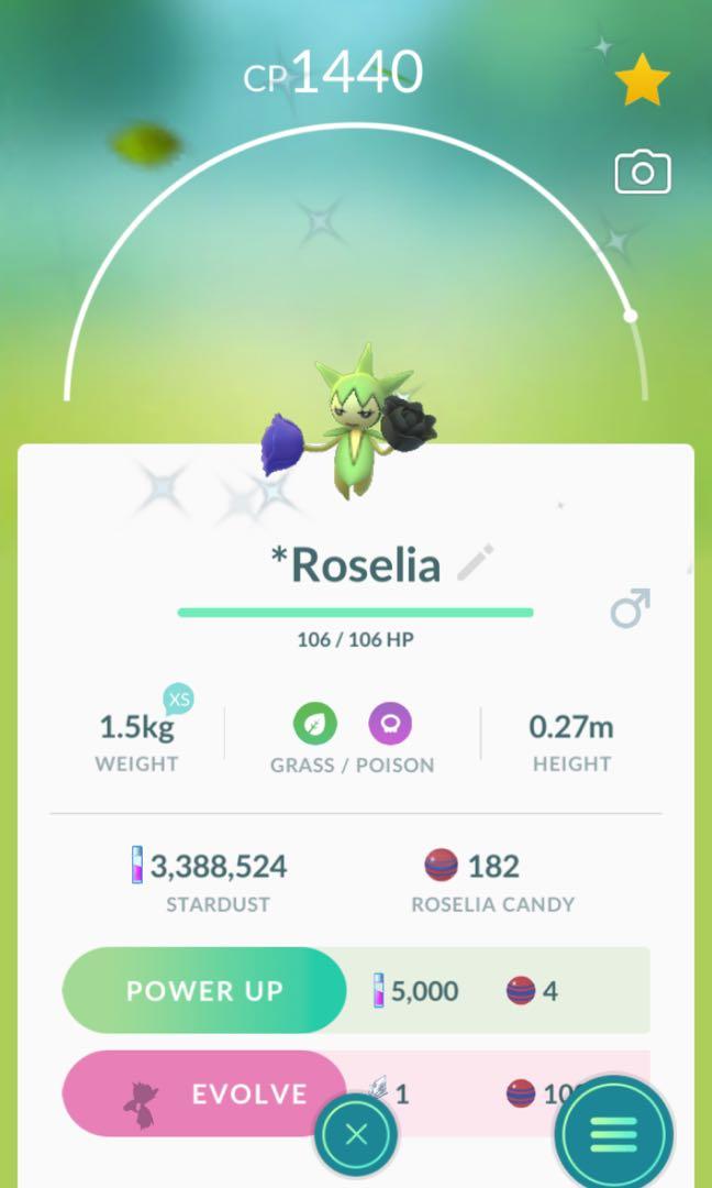Shiny Roselia Pokemon Go Toys Games Video Gaming In Game Products On Carousell