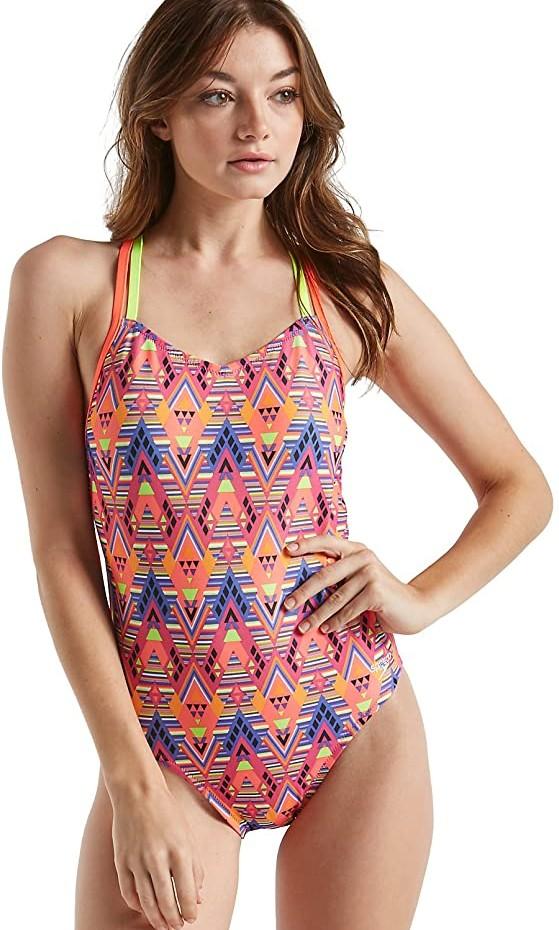 Speedo Women's Floral Print Double Cross Bikini Top