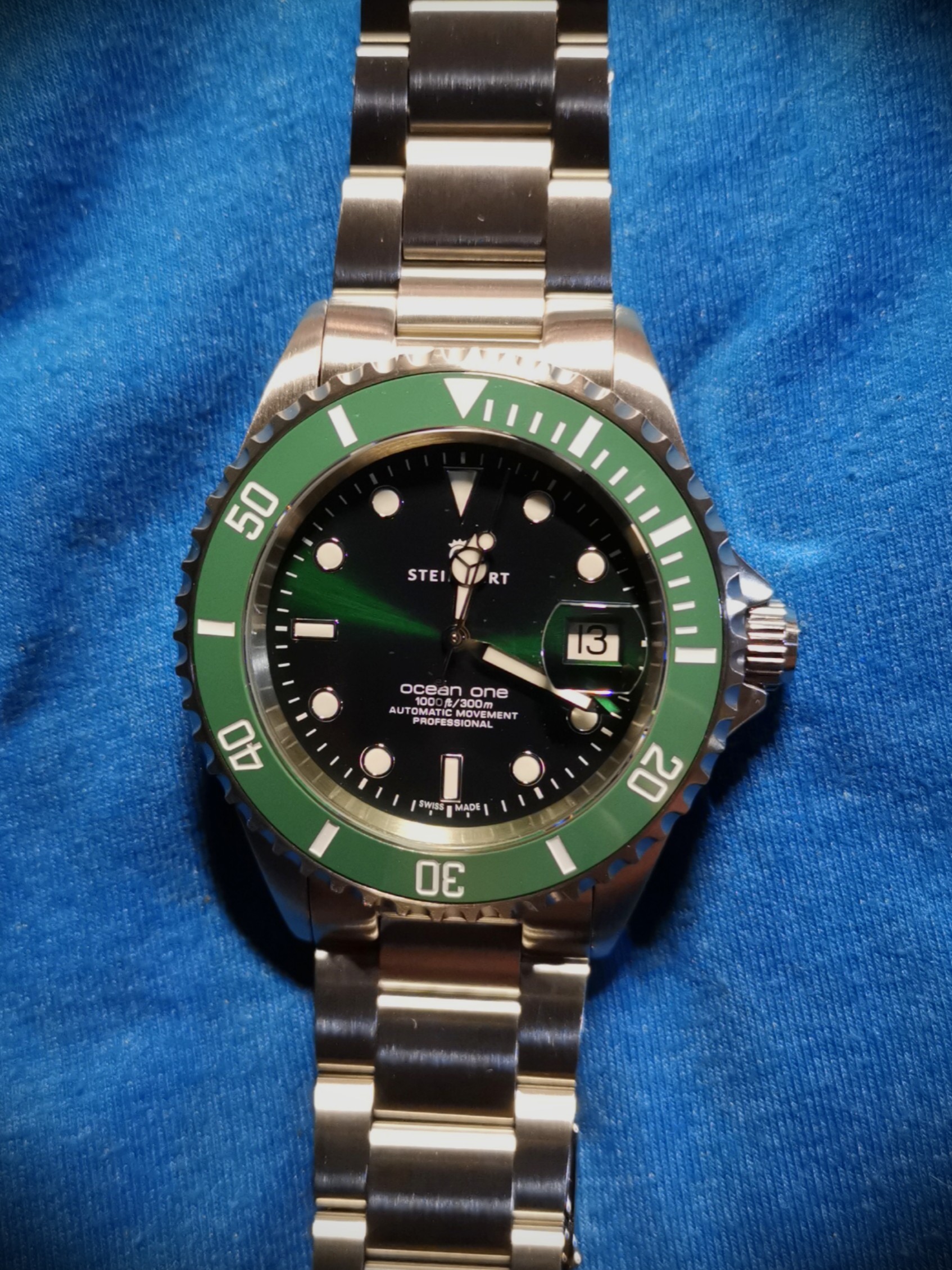 Steinhart Ocean 1 Double Green Ceramic. Luxury Watches on Carousell