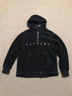 Supreme black fleece hoodie