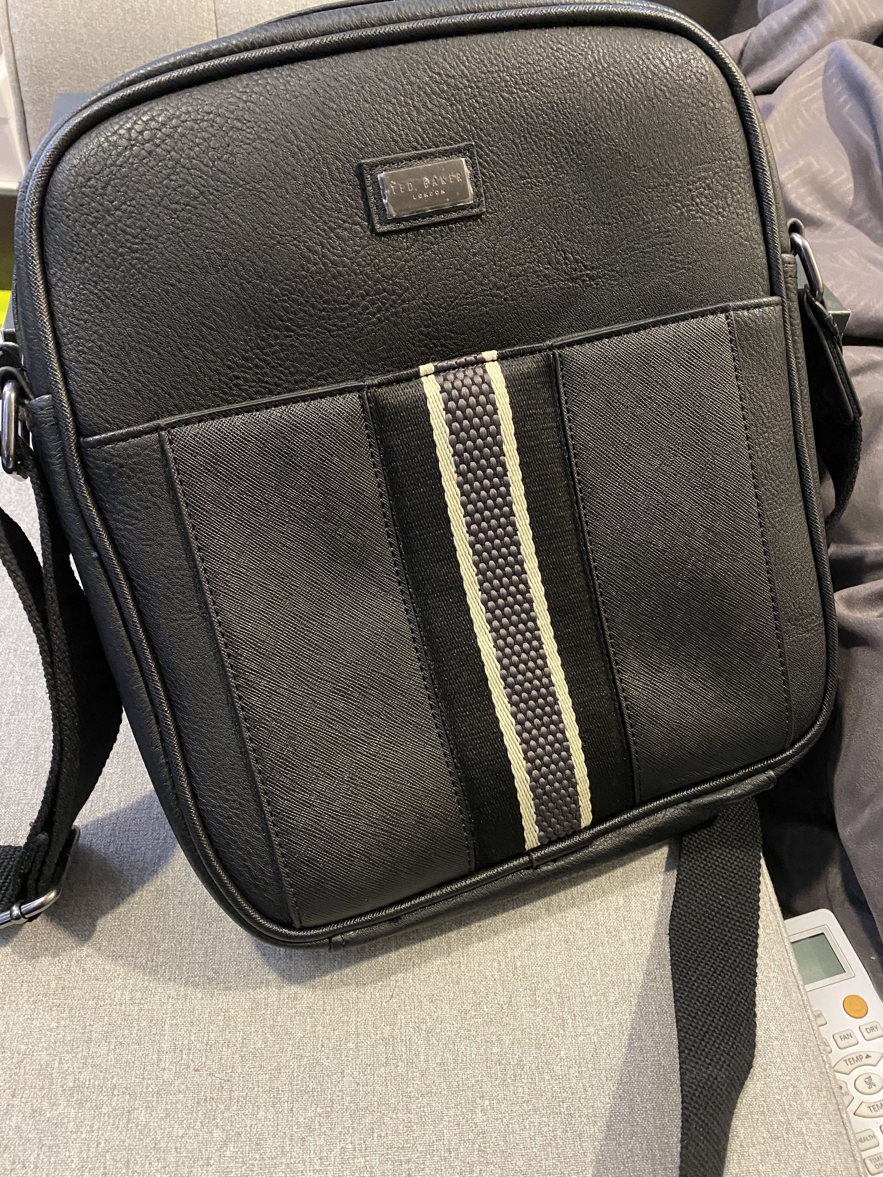 Ted Baker Men s Jets Webbing Mini Flight Bag Black Colour Men s