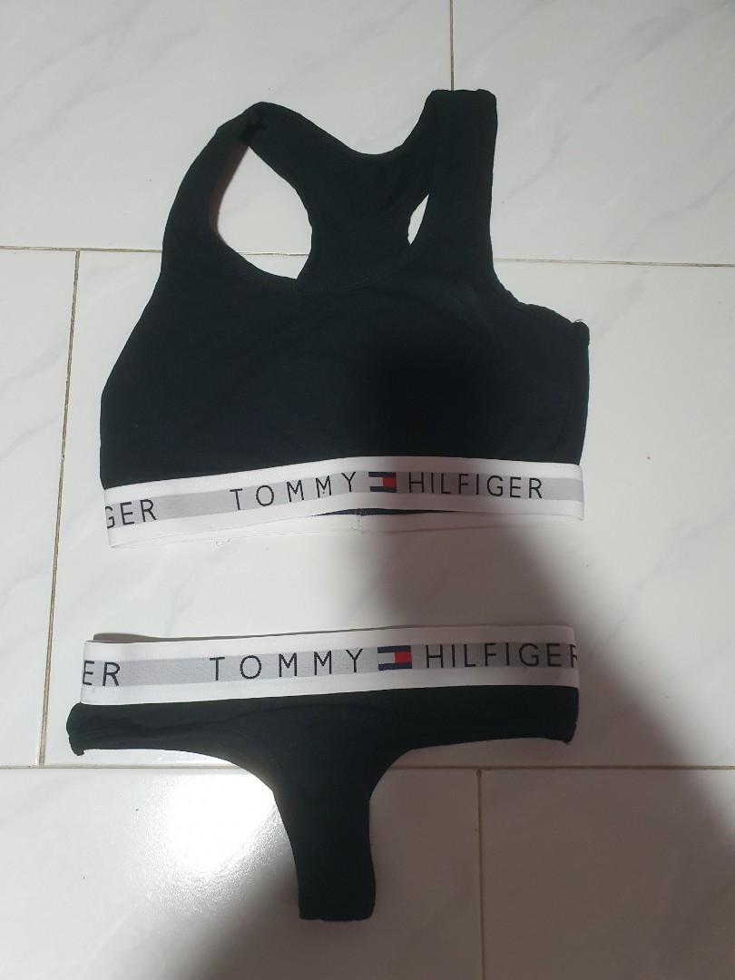 tommy hilfiger thong and bra set