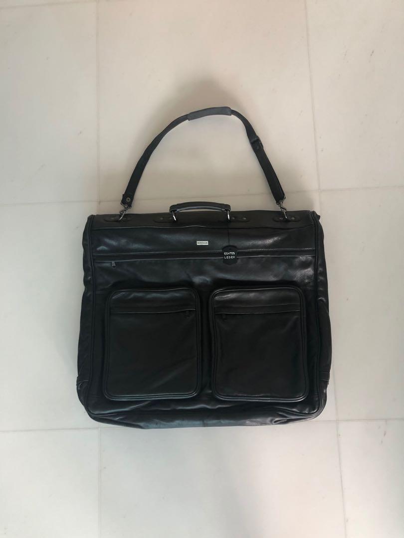 suit travel bag leather