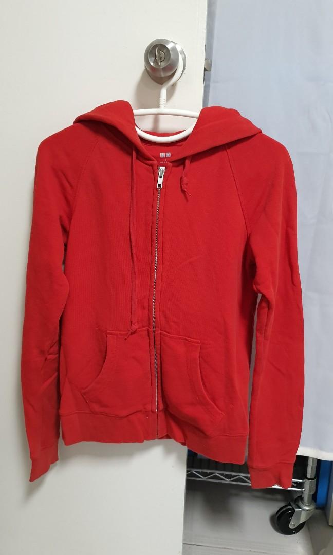 Red hooded jacket women's Outlet