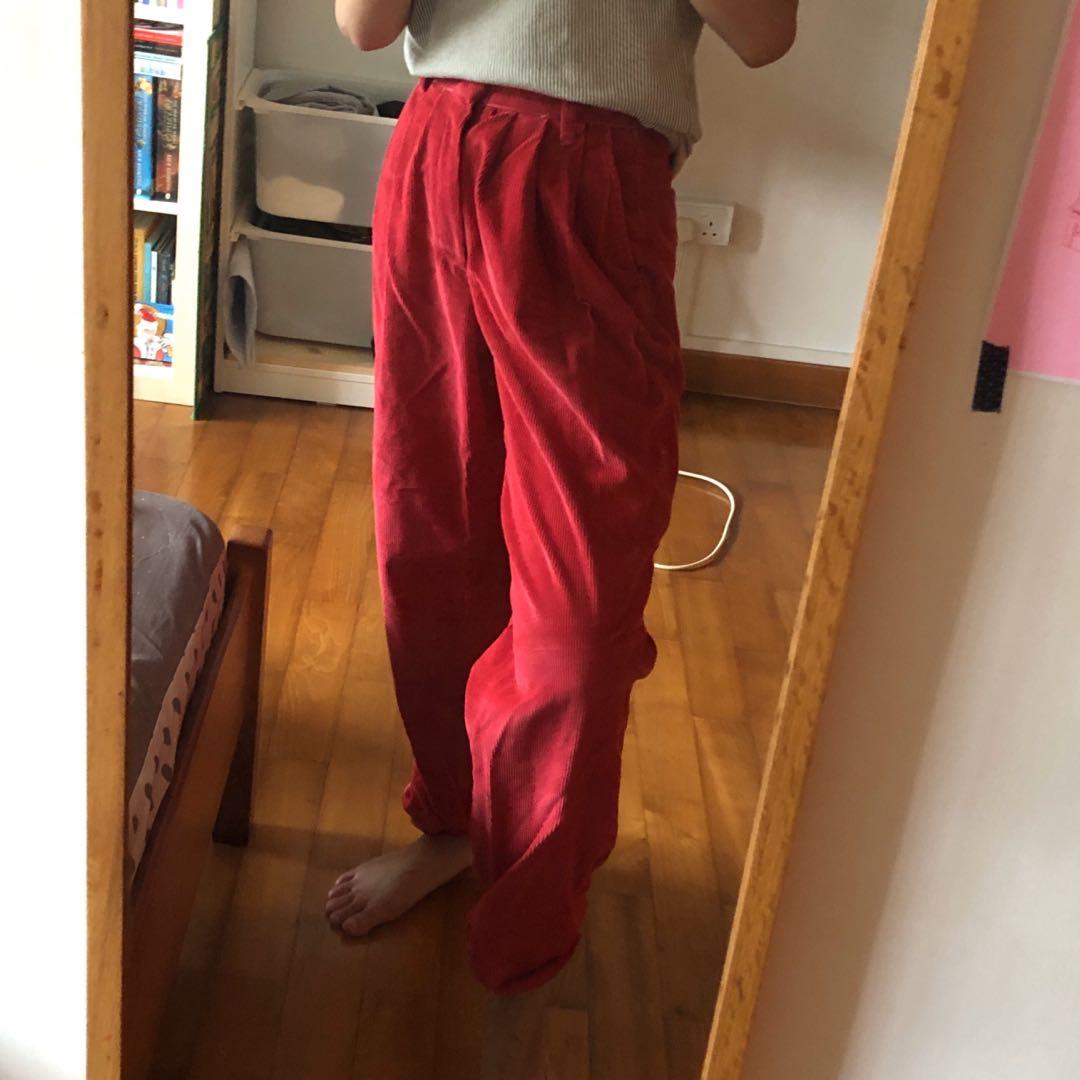 red corduroy pants womens