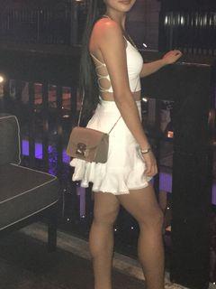 BARDOT White Circle Flowy Tiered Skirt