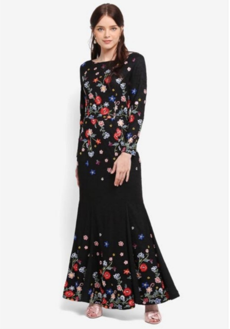 zalia embroidered lace mermaid dress