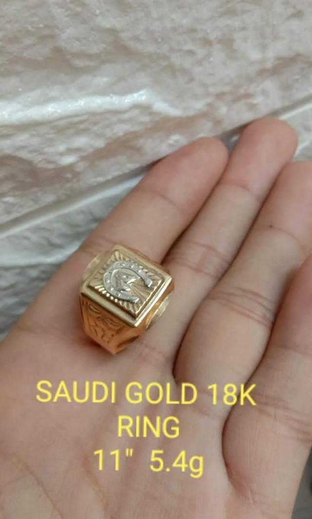 Mens ring 18k saudi gold sale