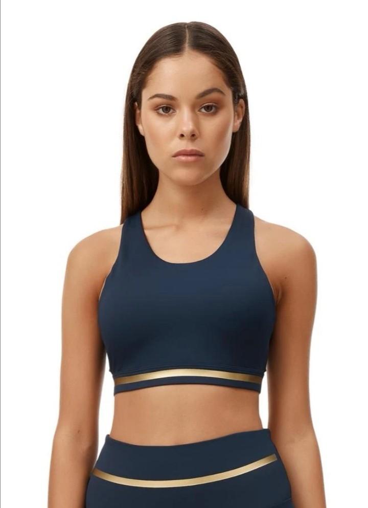 All Fenix Taylor Sports Bra - XS size Navy and gold colour, Men's Fashion,  Activewear on Carousell