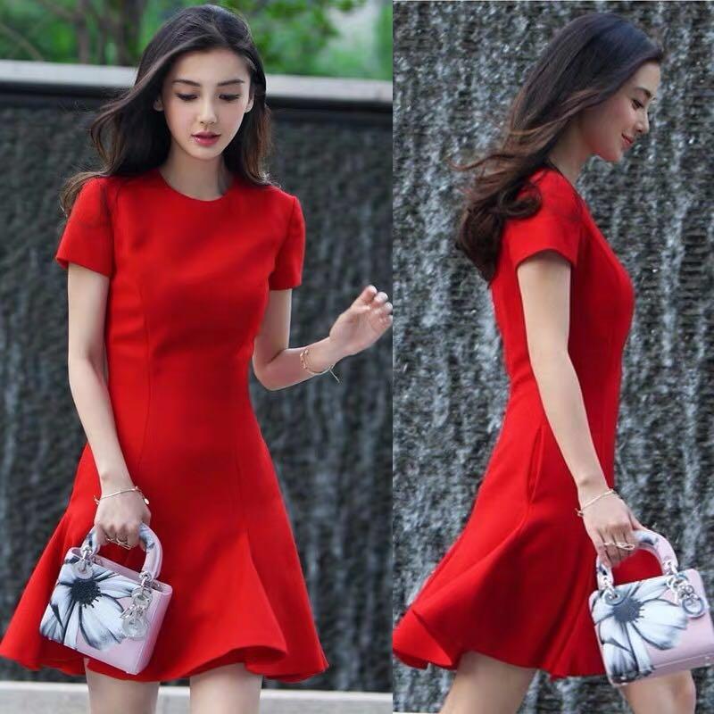 Girls red skater dress on sale