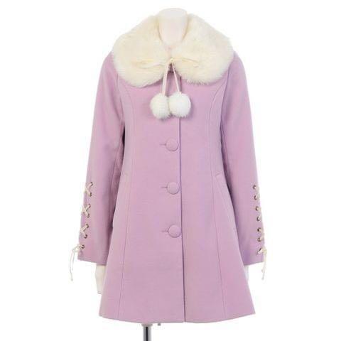 Ank Rouge Fake Fur Spindle Coat (Purple), Women's Fashion, Coats ...