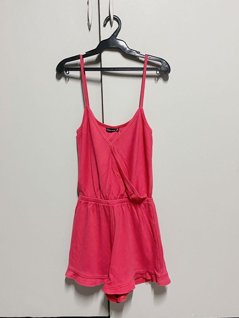 bershka red jumpsuit