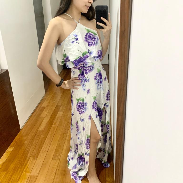 Bnwt Forever21 Floral Flirty Maxi Halter Dress Women S Fashion Clothes Dresses Skirts On Carousell
