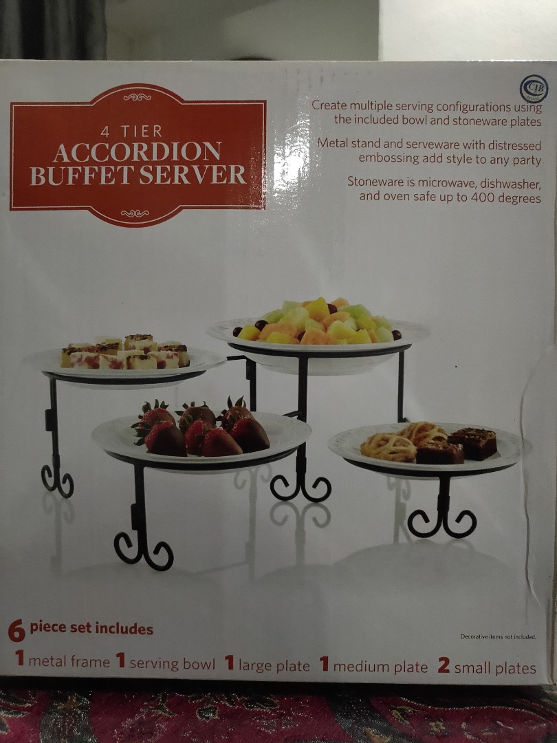 Home Styles Buffet Server In Acciaio Inox E Legno - Finitura Nera - 106x43x92 Cm