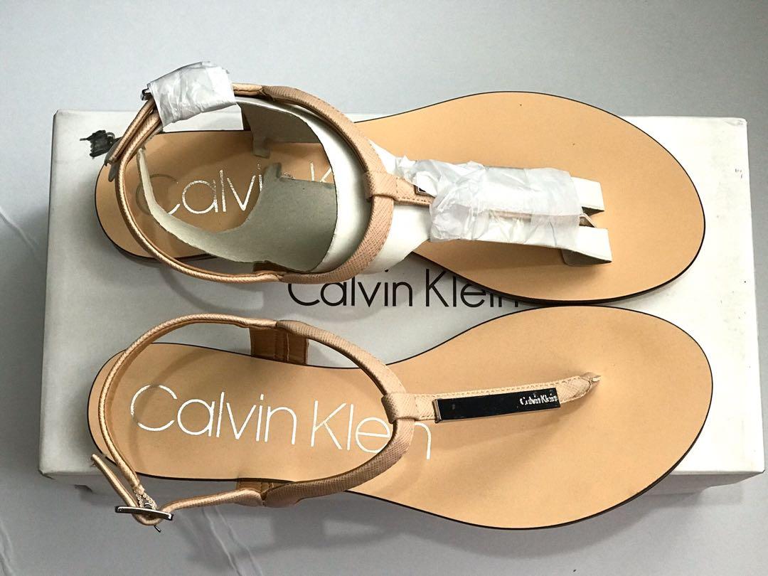 BNEW Calvin Klein Samira Blush Pink Sandals Women s Fashion Footwear Flats Sandals on Carousell