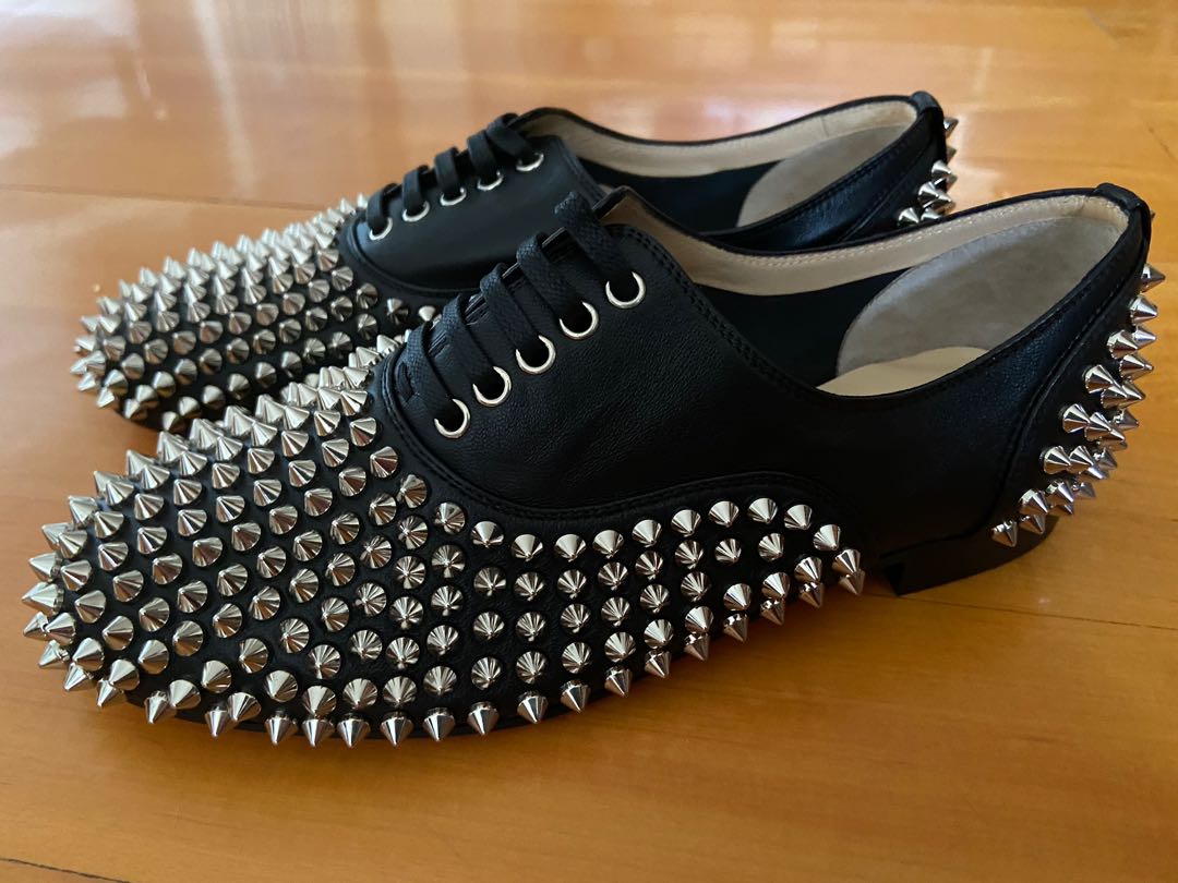 Christian Louboutin Freddy spike embellished leather oxford shoes