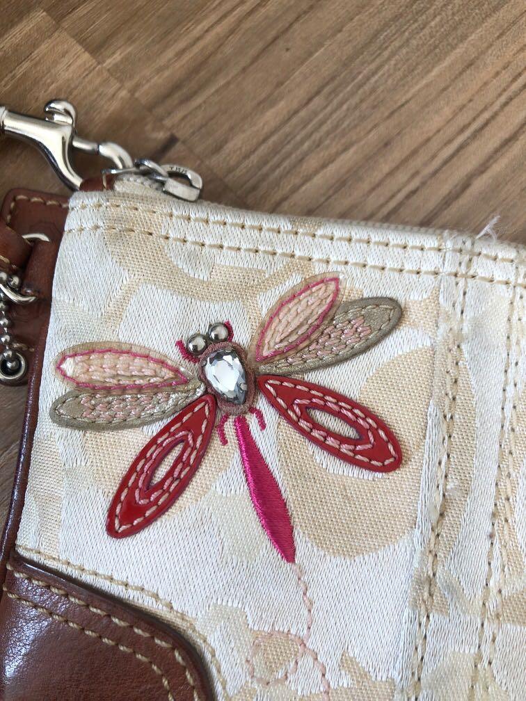 Coach dragonfly wristlet clearance