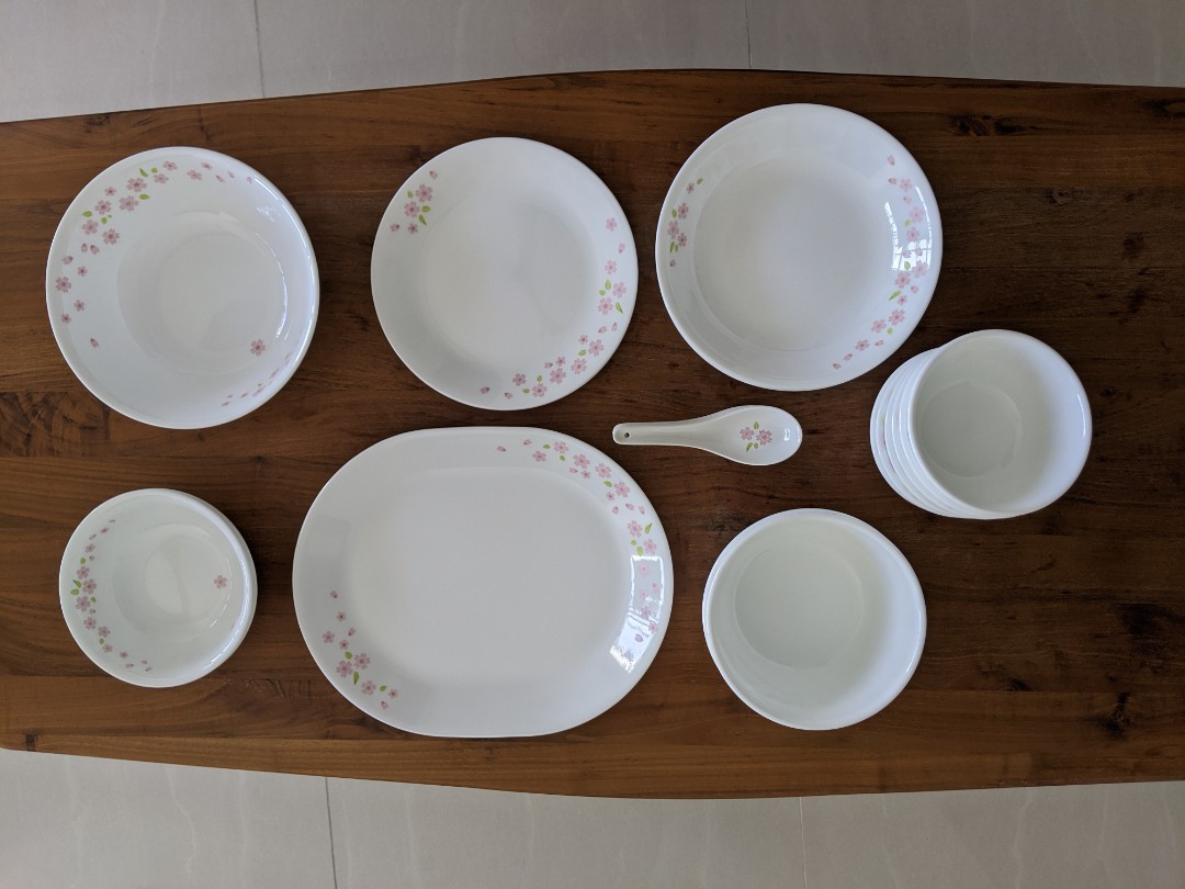 Corelle 22piece Sakura Set, Furniture & Home Living, Kitchenware