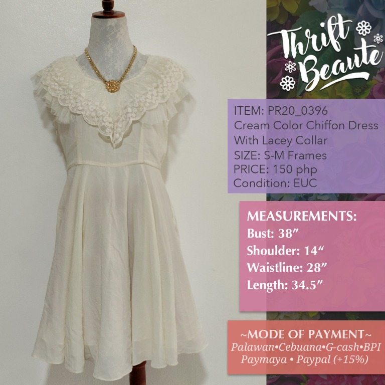 cream chiffon dress
