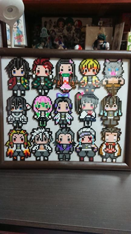 Demon Slayer Kimetsu No Yaiba Perler Beads Keychain Handphone Strap Hobbies Toys